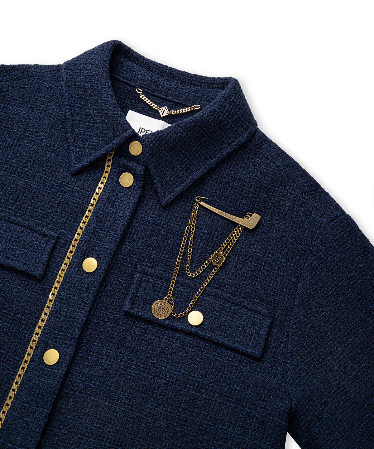 Chain Trim Tweed Jacket