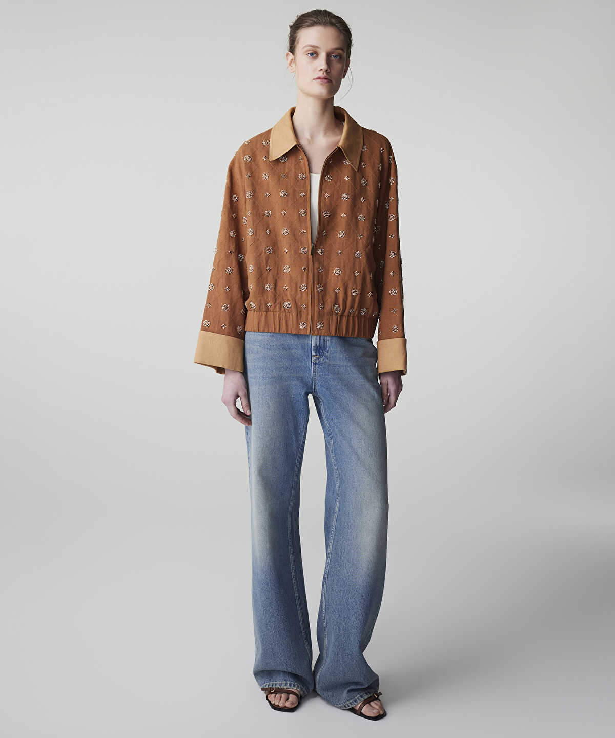 Zoomed Embellished Color-Block Jacket