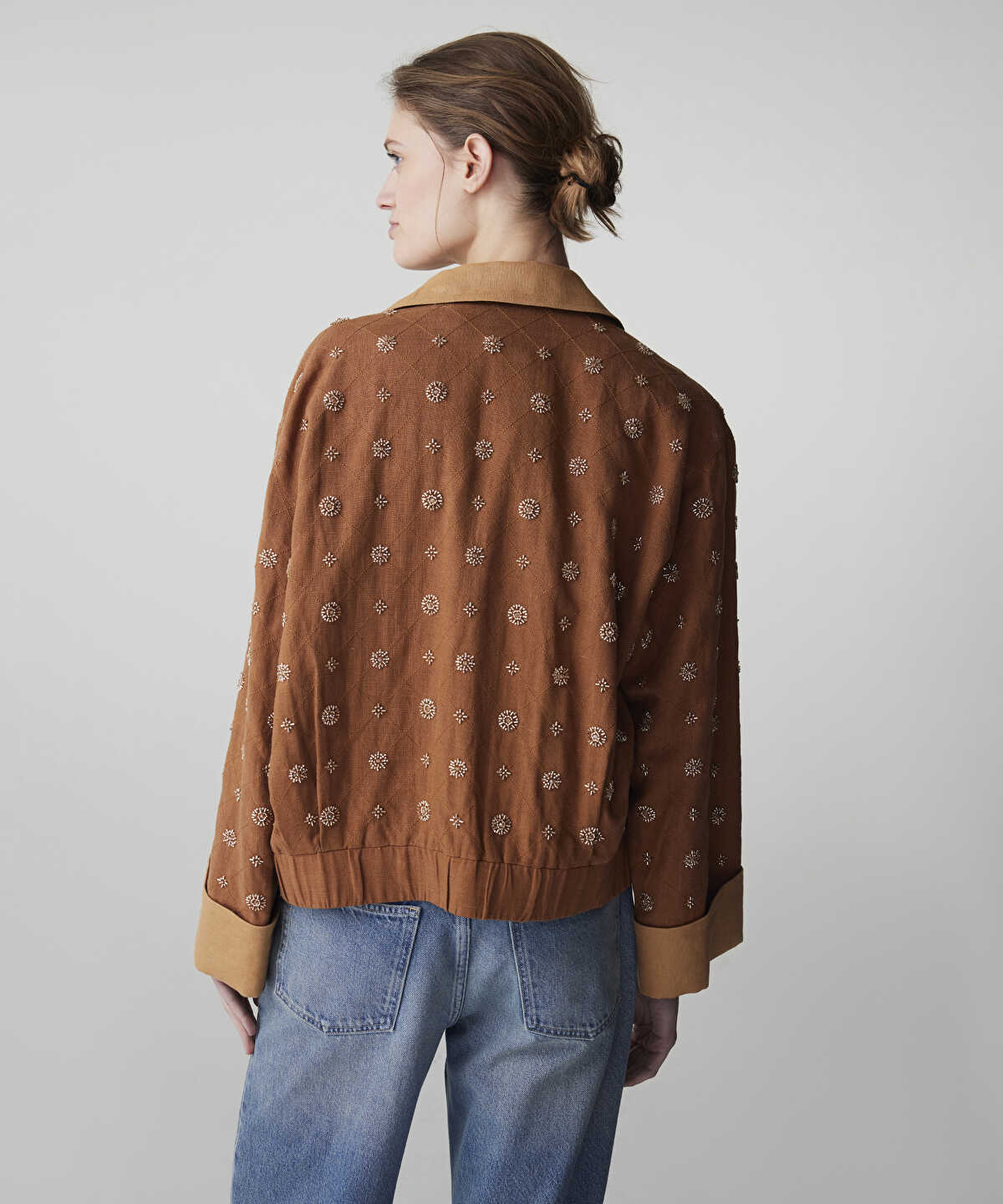 Zoomed Embellished Color-Block Jacket