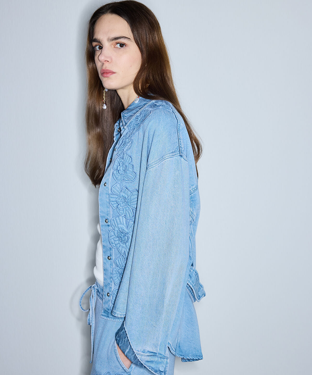 Zoomed Floral Applique Jacket