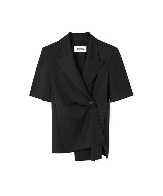 Asymmetric Short Sleeve Blazer