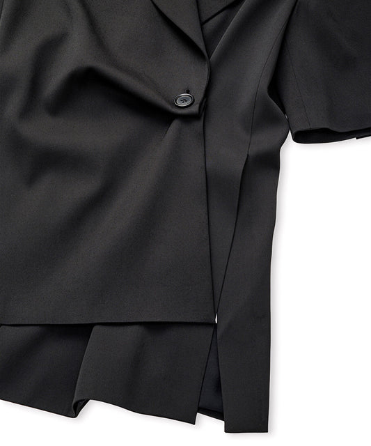Asymmetric Short Sleeve Blazer