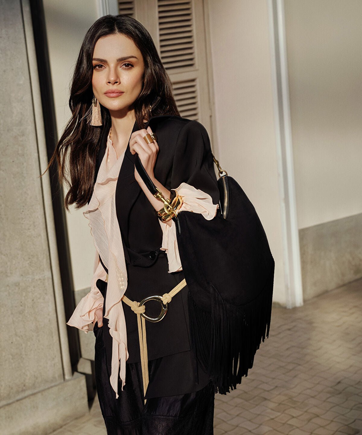 Zoomed Asymmetric Short Sleeve Blazer