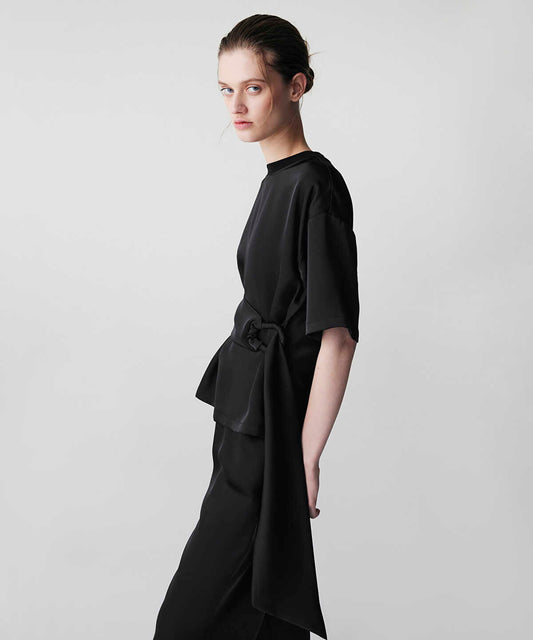 Belted Satin Blouse