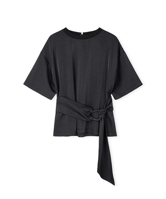 Belted Satin Blouse
