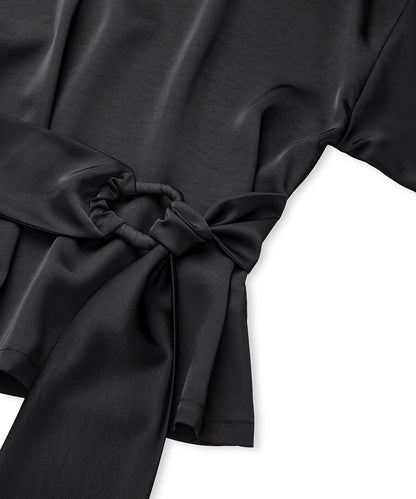 Belted Satin Blouse