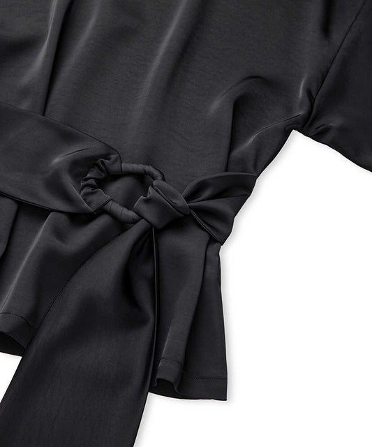 Belted Satin Blouse