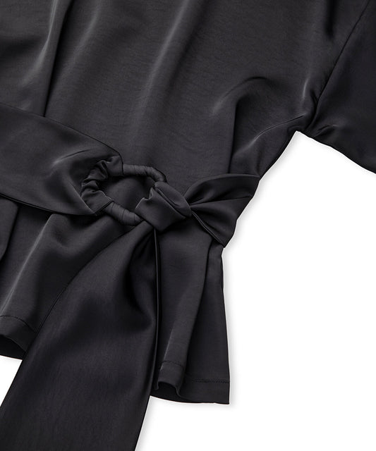 Belted Satin Blouse