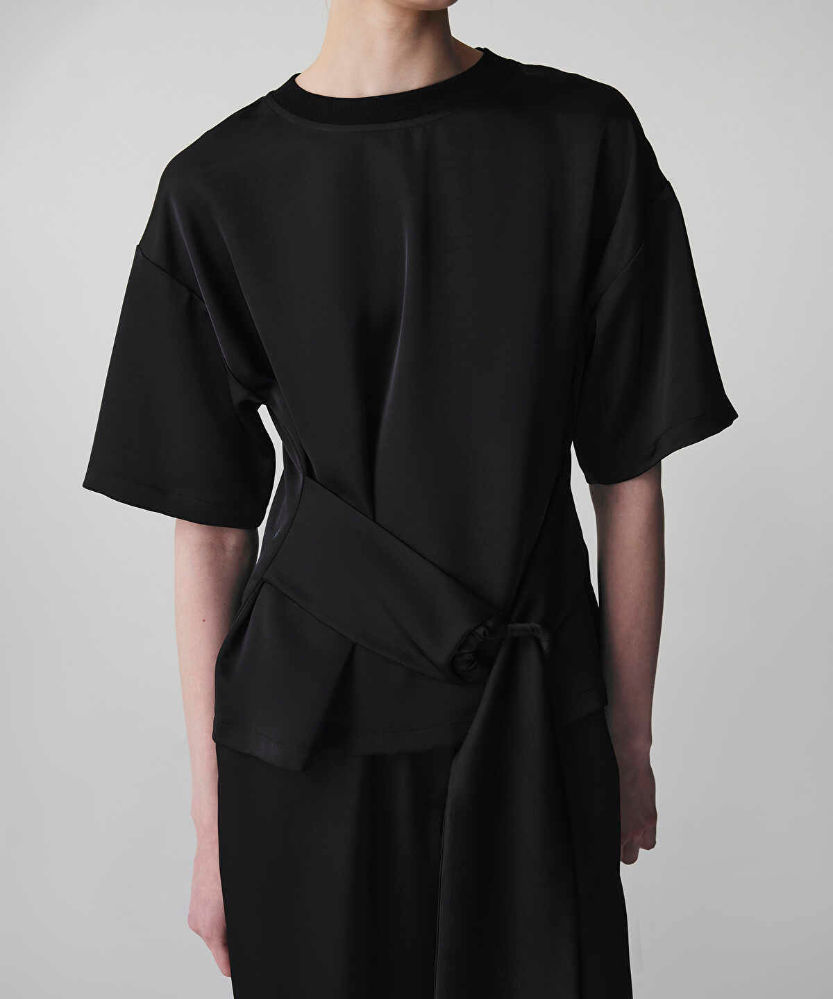 Zoomed Belted Satin Blouse