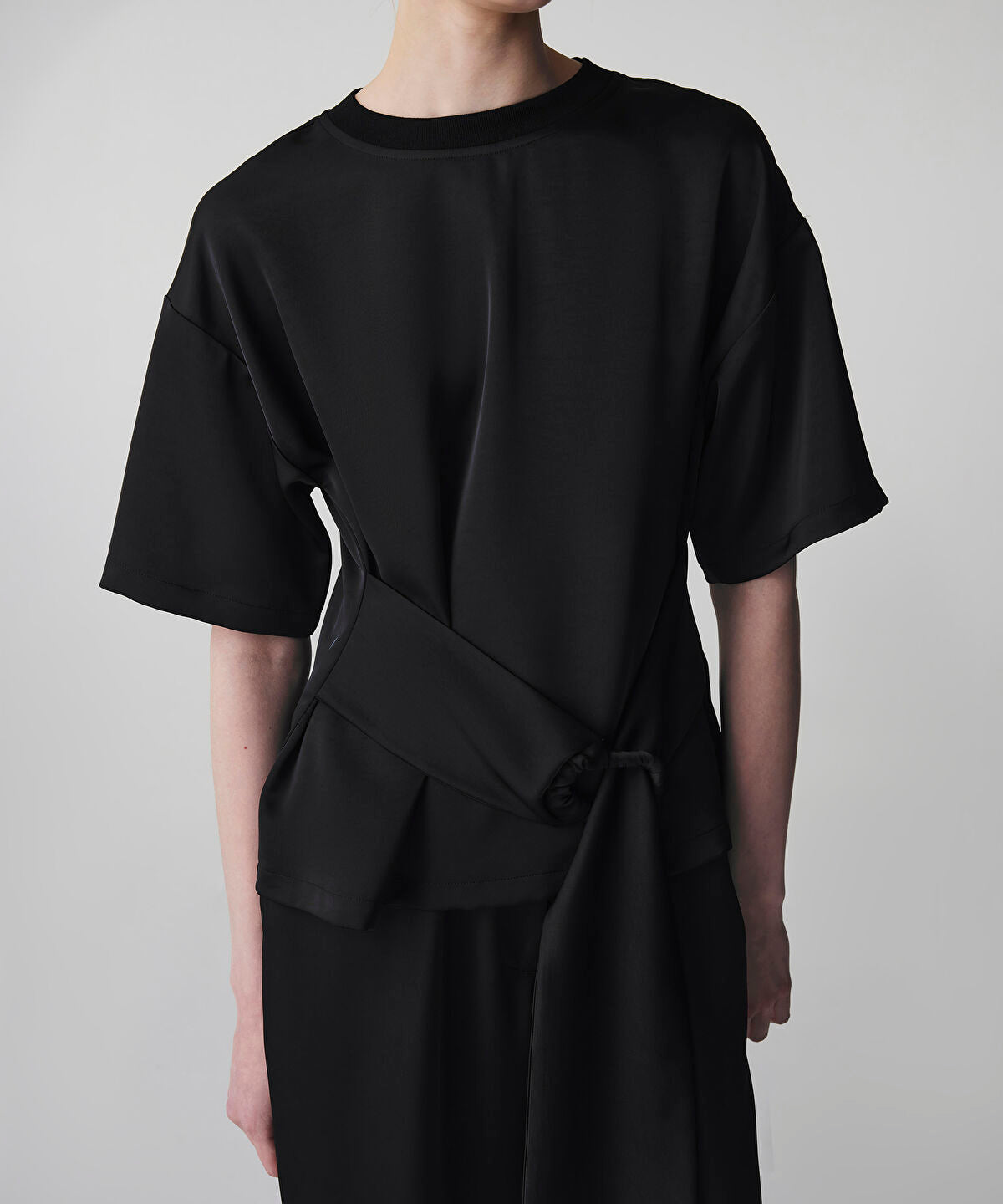 Belted Satin Blouse
