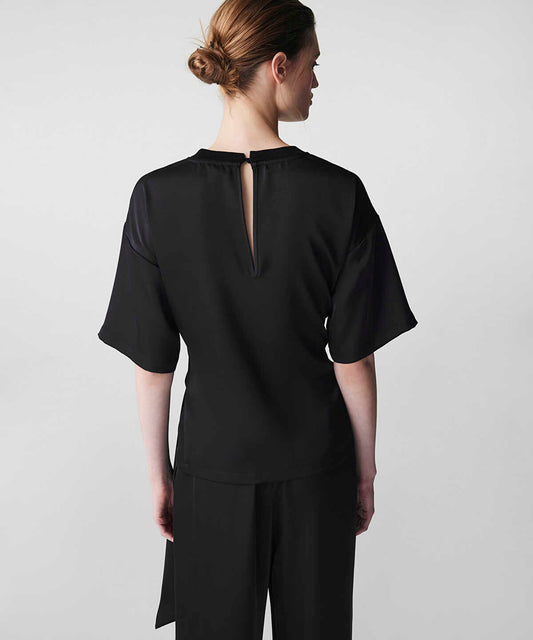 Belted Satin Blouse