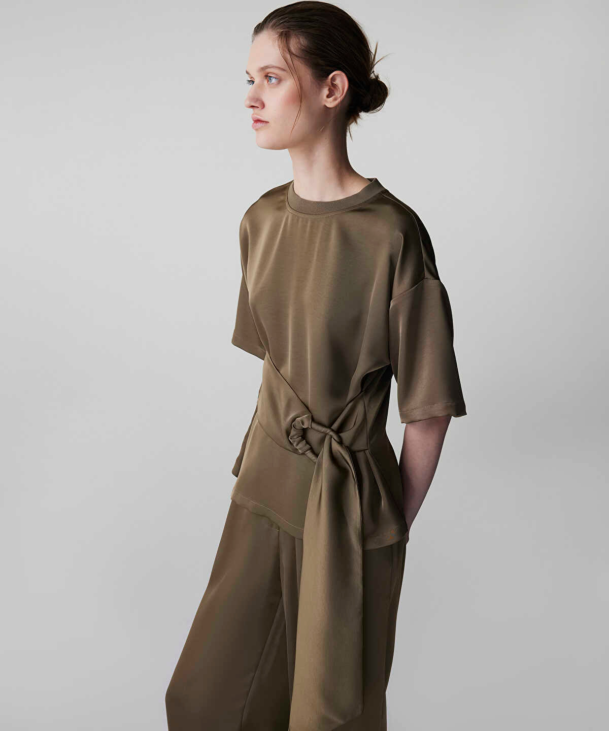 Belted Satin Blouse