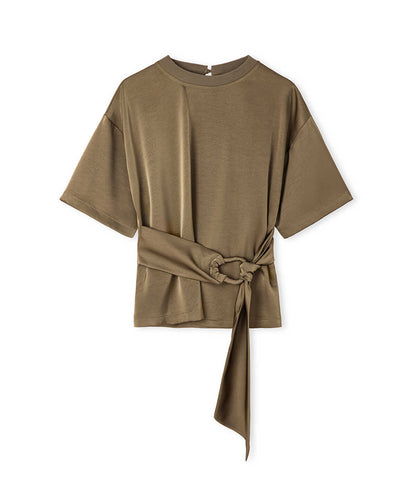 Belted Satin Blouse