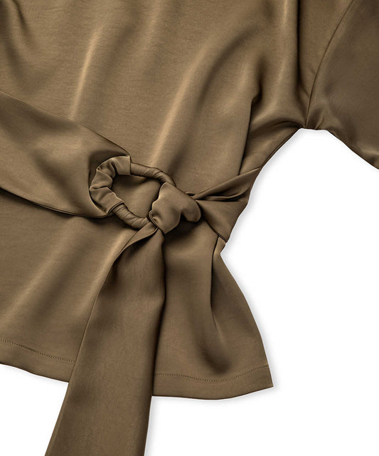 Belted Satin Blouse