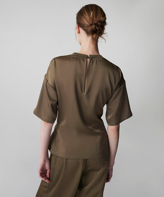 Belted Satin Blouse