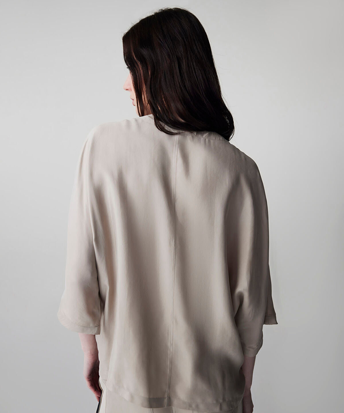 Zoomed Color-Block Gathered Blouse 
