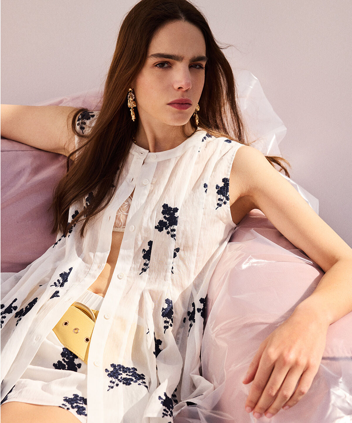 Zoomed Floral Embroidered Blouse