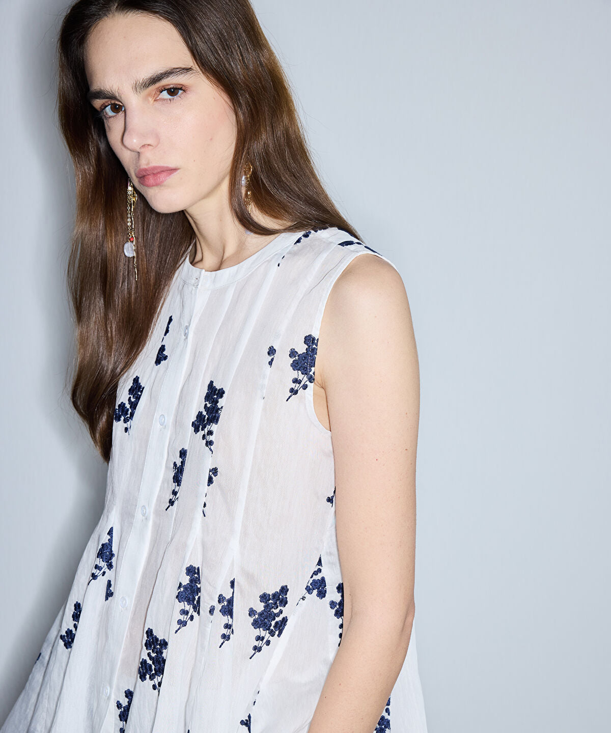 Zoomed Floral Embroidered Blouse