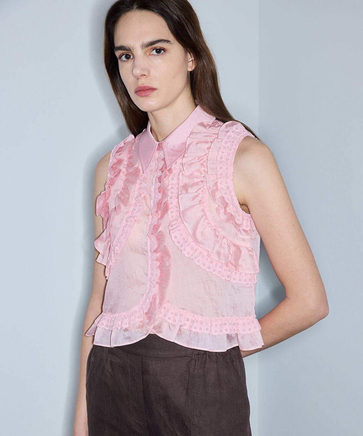 Ruffle Trimmed Blouse