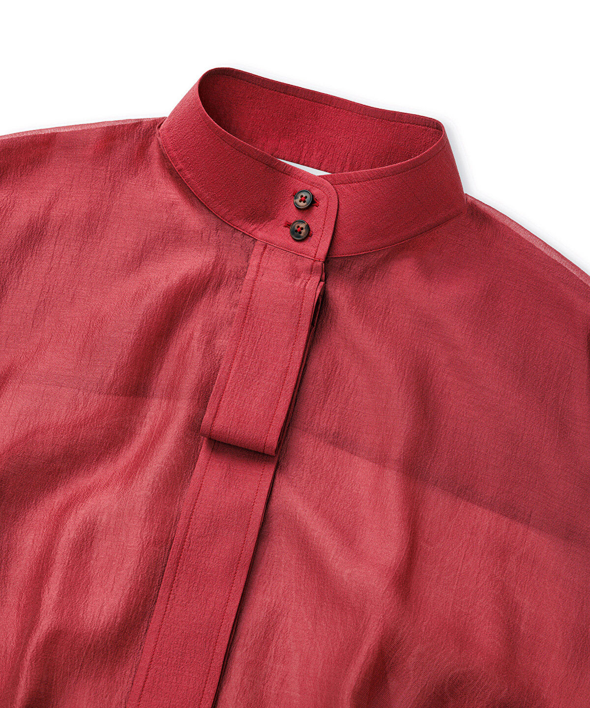Zoomed High-Neck Balloon Blouse