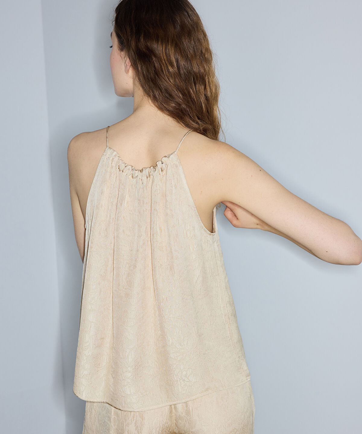 Zoomed Embellished Jacquard Blouse