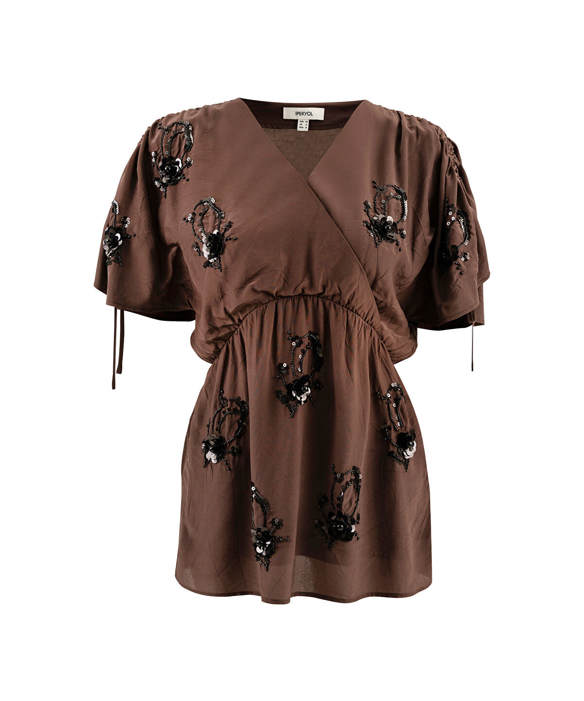 Zoomed Sequined Wrap Blouse