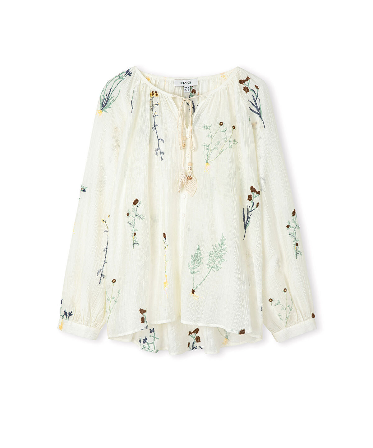 Zoomed Textured Floral Embroidered Blouse