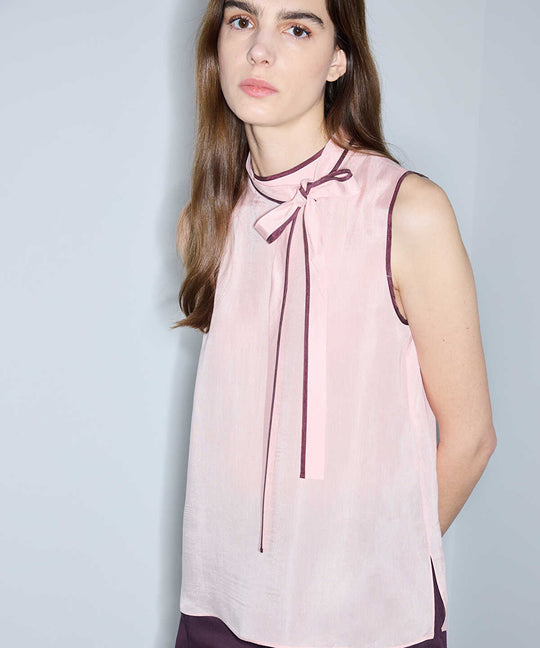 Contrast Piping Blouse