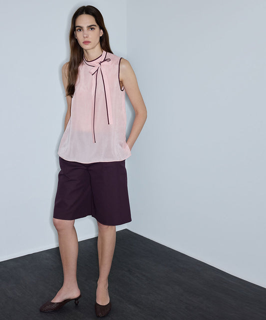 Contrast Piping Blouse