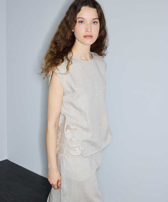 Embroidered Linen Blouse