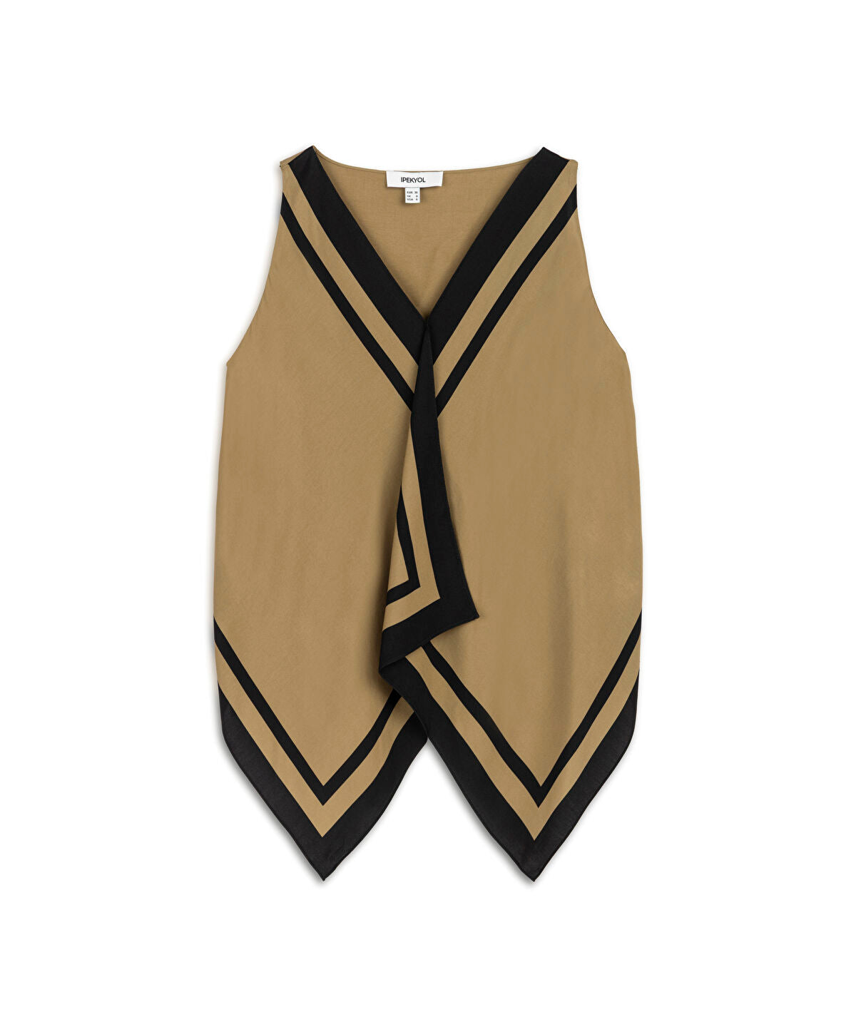 Asymmetric Contrast-Trimmed Blouse