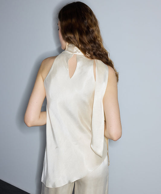 Halter Blouse with Detachable Scarf