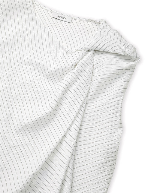 Asymmetric Twisted Striped Blouse