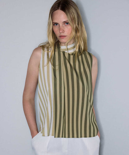Color-Block Asymmetric Blouse