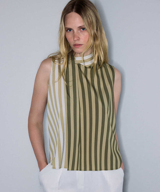 Color-Block Asymmetric Blouse