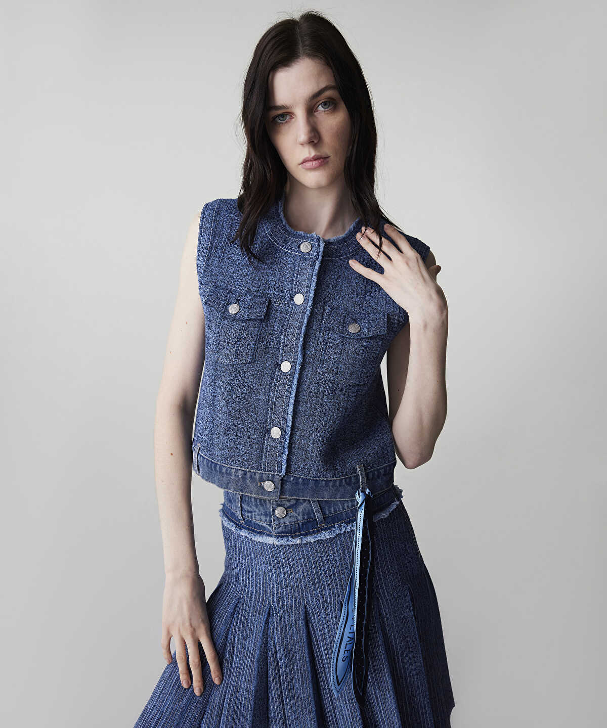 Mixed Knit Vest 
