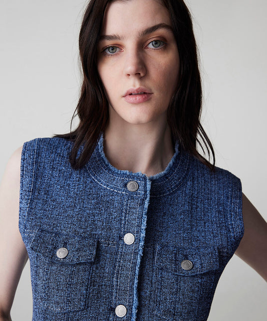 Mixed Knit Vest 