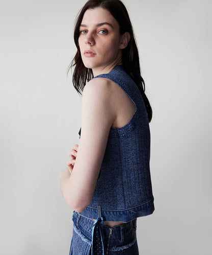 Mixed Knit Vest 