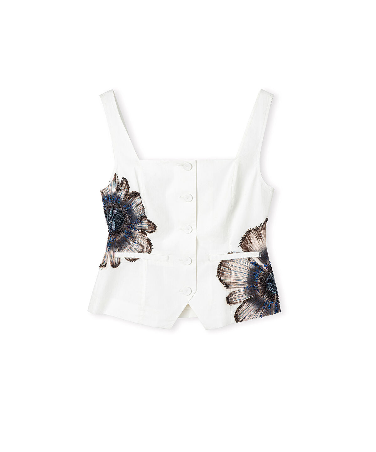 Zoomed Beaded Floral Vest