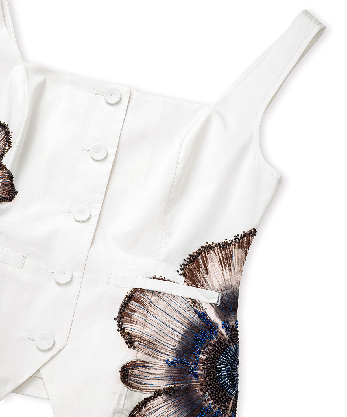 Zoomed Beaded Floral Vest