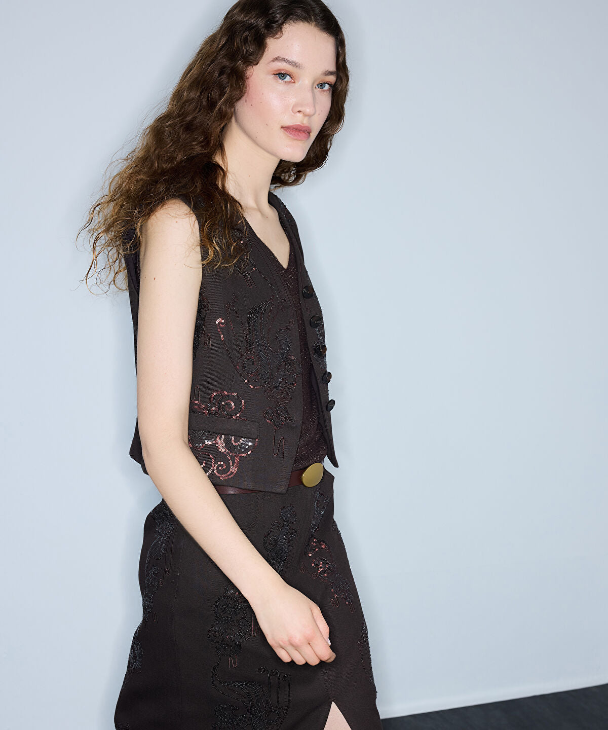 Zoomed Embroidered and Embellished Vest
