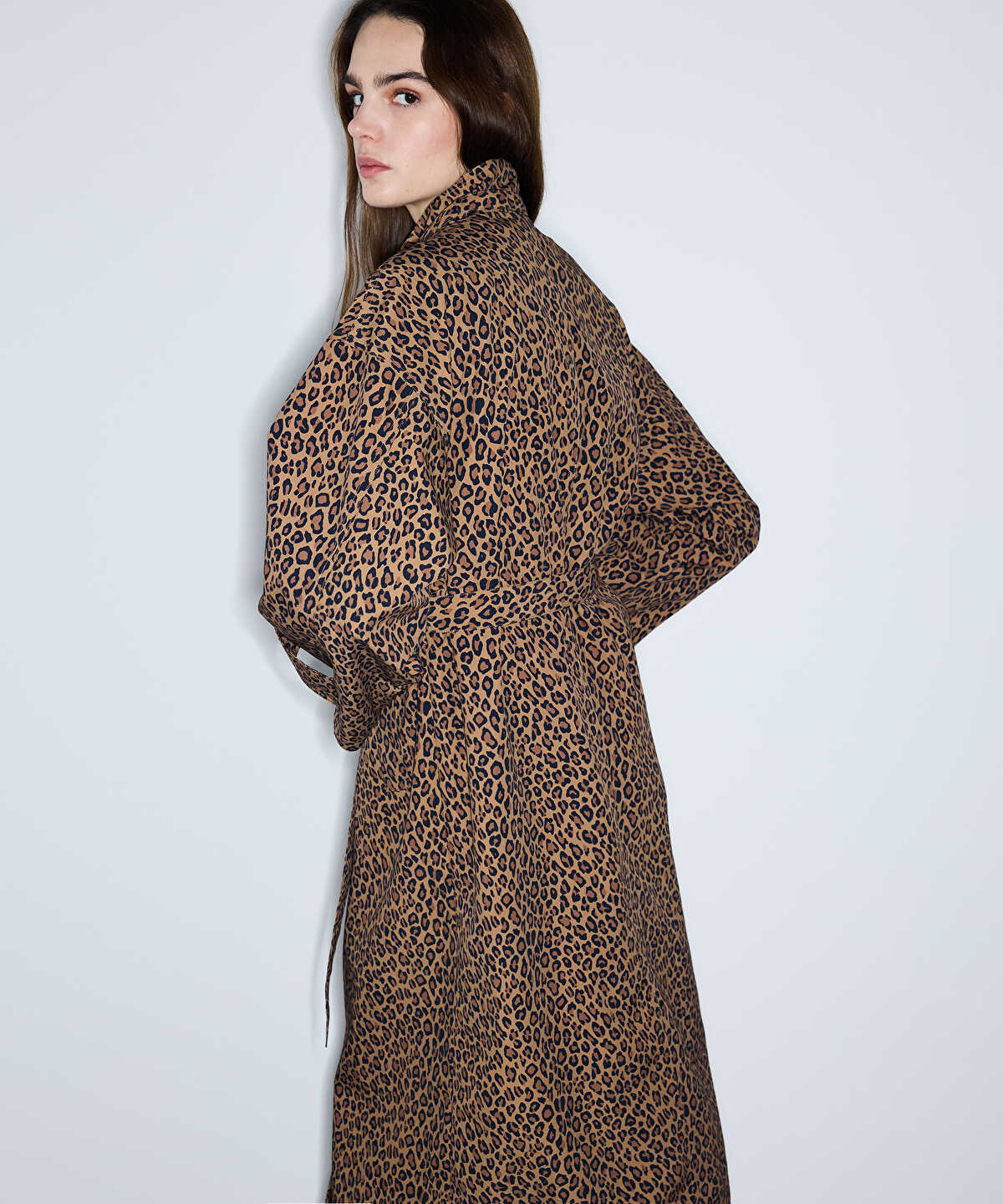 Leopard Print Technical Trench Coat