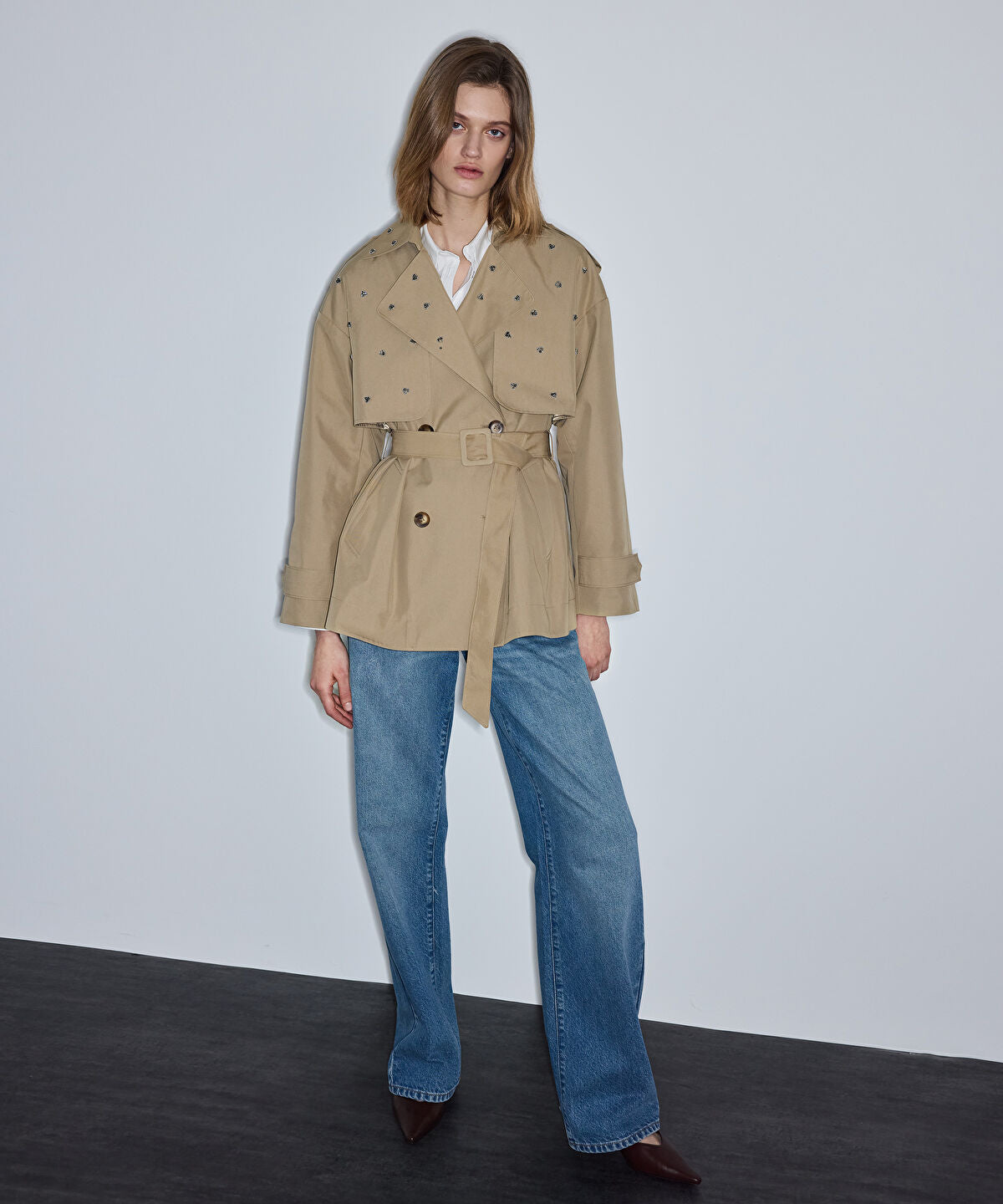 Embellished Trench Coat