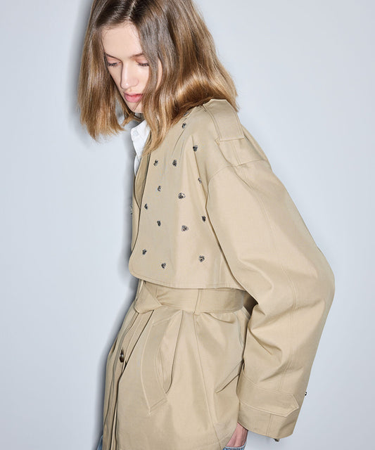 Embellished Trench Coat