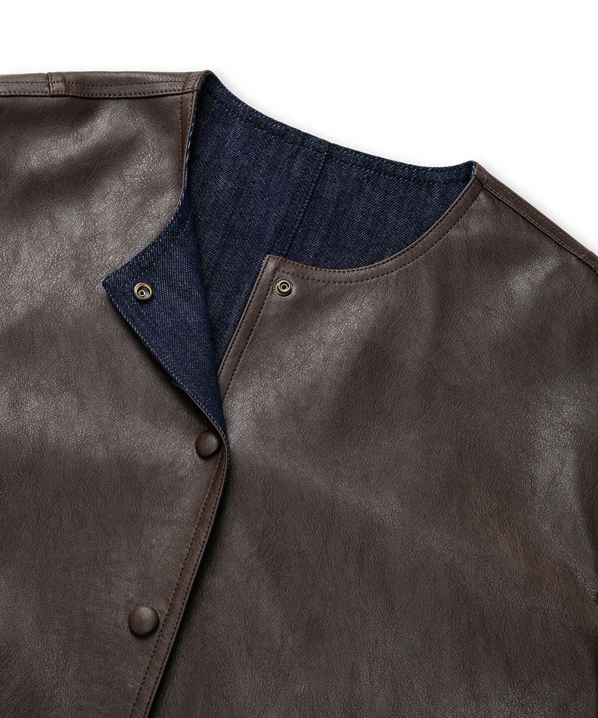 Leather-Effect Reversible Coat