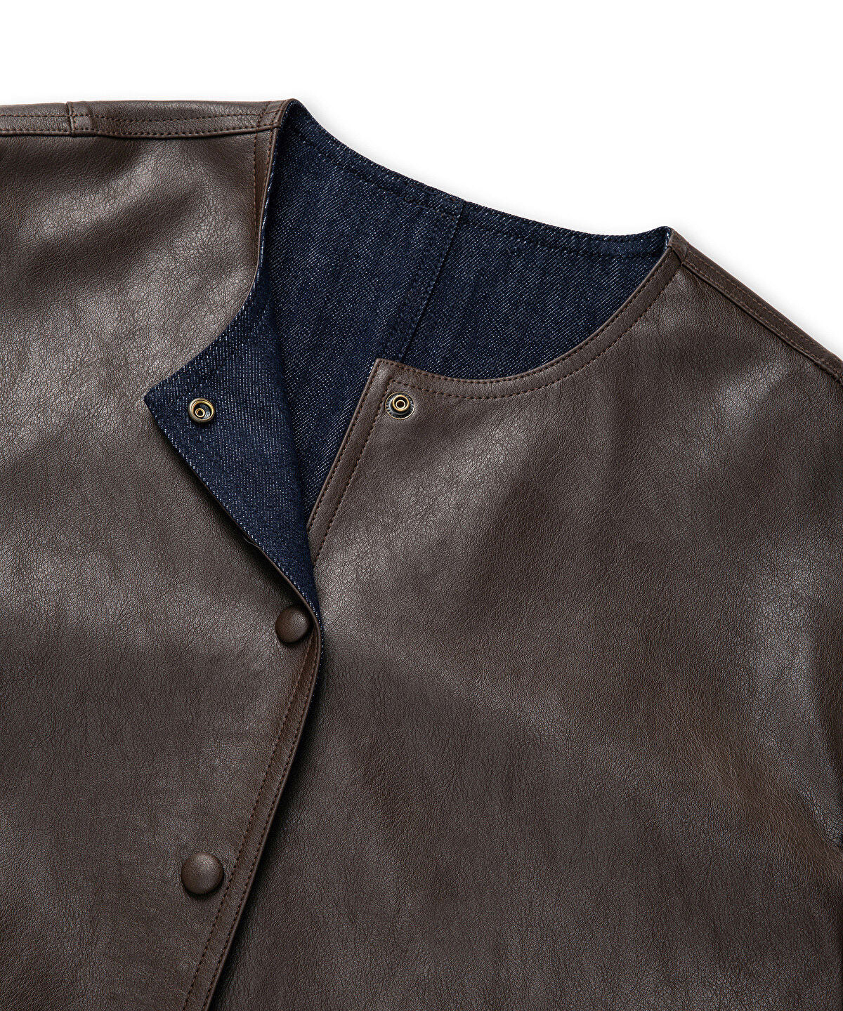 Zoomed Leather-Effect Reversible Coat