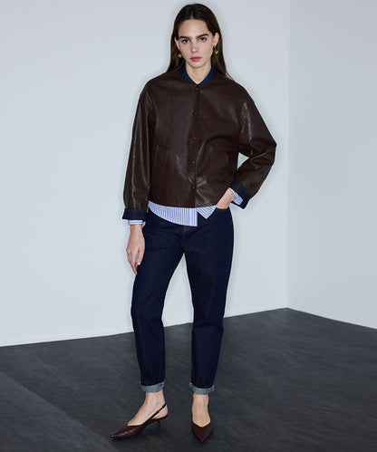 Leather-Effect Reversible Coat