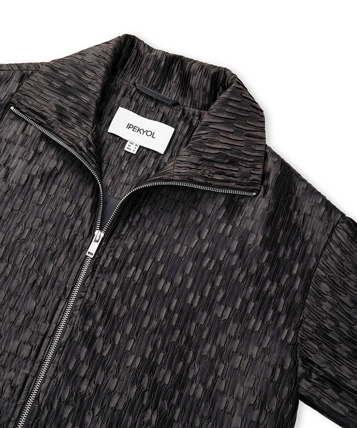 Zoomed Textured Bomber Coat