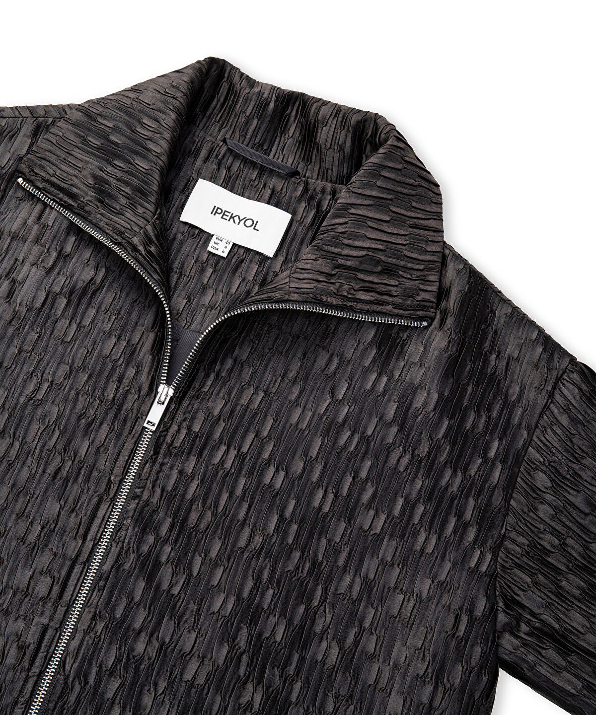 Zoomed Textured Bomber Coat