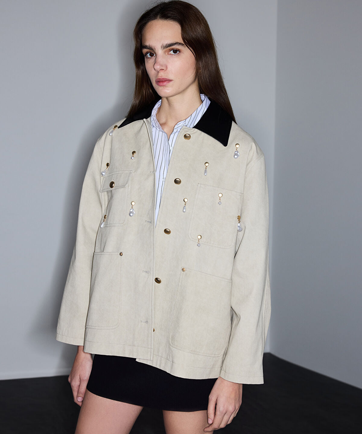 Zoomed Embellished Non Denim Coat